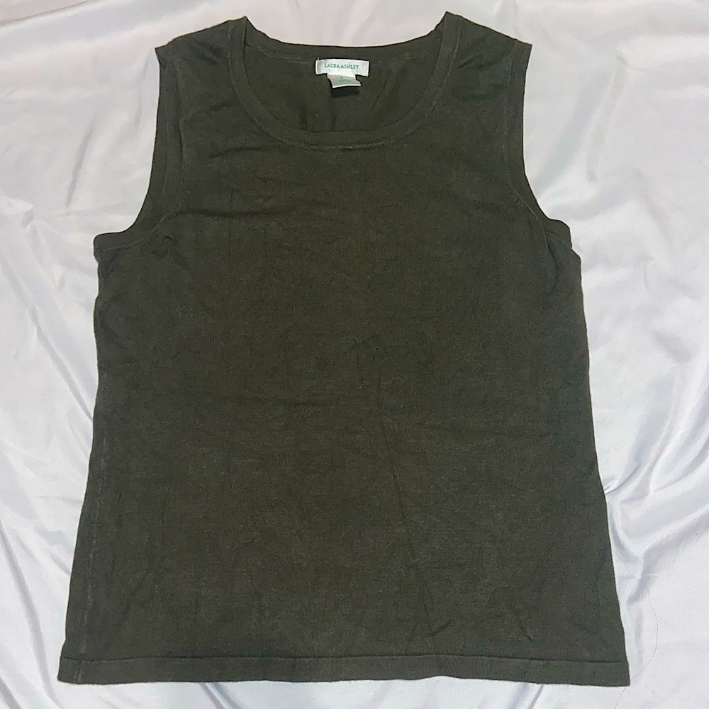 Laura Ashley dark green sweater vest